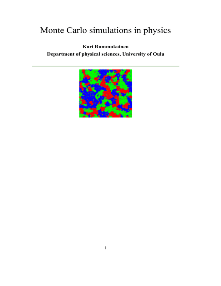 Monte Carlo Simulations In Physics