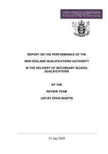 report on the performance of the new zealand qualifications