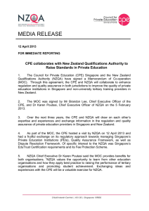 CPE collaborates with New Zealand Qualifications Authority to raise