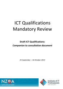 draft qualifications - Institute of IT Professionals New Zealand