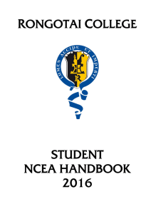 STUDENT NCEA HANDBOOK 2016