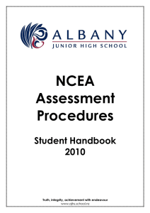 NCEA Assessment Procedures - Albany Junior High School