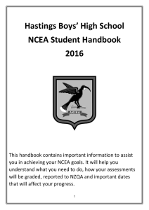 Hastings Boys` High School NCEA Student Handbook 2016