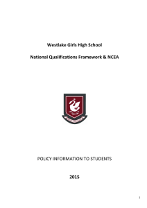 NQF/NCEA 2009 - Westlake Girls High School