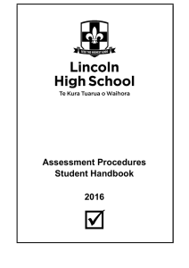 Assessment Procedures Student Handbook 2016