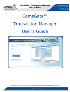 ComsGate™ Transaction Manager User`s Guide
