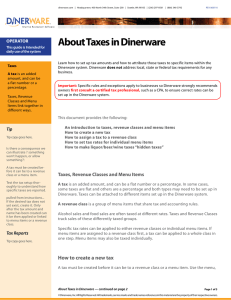 About Taxes in Dinerware