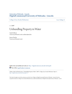 Unbundling Property in Water - DigitalCommons@University of