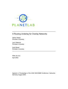 A Routing Underlay for Overlay Networks