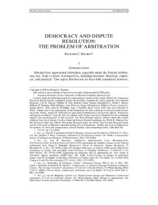 Democracy and Dispute Resolution