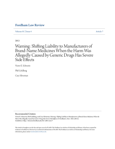 Warning: Shifting Liability to Manufacturers of Brand