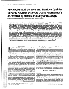 Physicochemical, Sensory, and Nutritive Qualities of Hardy Kiwifruit
