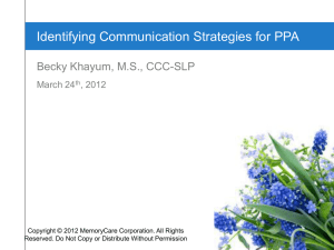 Identifying Communication Strategies for PPA