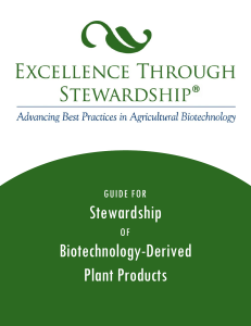 Stewardship Biotechnology-Derived Plant Products