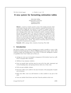 A new system for formatting estimation tables