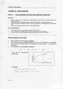 CHEMICAL EQUILIBRIUM