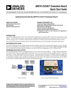 AD9741/3/5/6/7 Evaluation Board Quick Start Guide