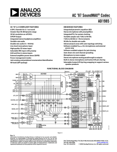 AD1985 AC `97 SoundMAX® Codec Data Sheet (Rev. A)