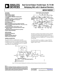 AD5547/AD5557 Dual Current Output, Parallel Input, 16-/14