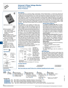 Universal 3 Phase Voltage Monitor HLMU Series (DPDT)