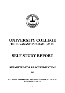 Self Study Report Reaccreditation