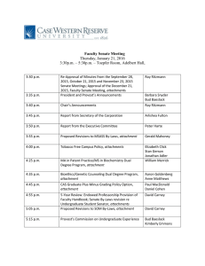 Faculty Senate Meeting Thursday, January 21, 2016 3:30p.m. – 5