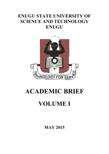 academic brief - ESUT DAP - Enugu State University of Science and