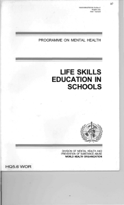 Life skills education for children and adolescents in schools