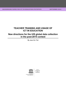 TEACHER TRAINING AND USAGE OF ICT IN EDUCATION New