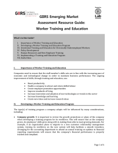 Worker Training and Education