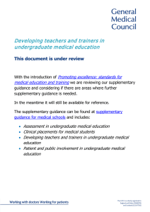 Developing teachers and trainers in undergraduate medical education