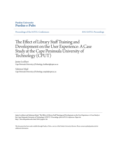 The Effect of Library Staff Training and Development on the User