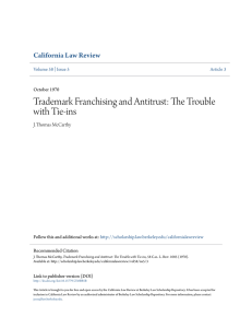 Trademark Franchising and Antitrust: The Trouble with Tie-ins