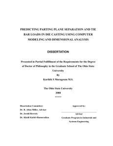 PREDICTING PARTING PLANE SEPARATION AND TIE BAR