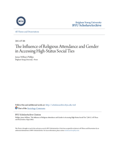 The Influence of Religious Attendance and Gender in Accessing