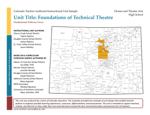 Unit Title: Foundations of Technical Theatre