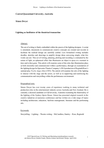 Lighting as facilitator of the theatrical transaction
