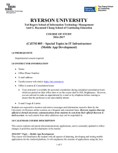 ITM 805 - Ryerson University