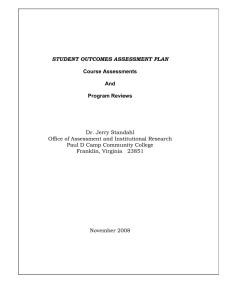 Student Outcomes Assessment Plan