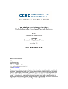 Noncredit Education in Community College: Students, Course