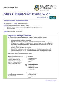 Adapted Physical Activity Program (APAP)