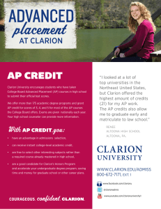 AP credit chart - Clarion University