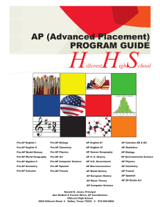 AP (Advanced Placement) PROGRAM GUIDE