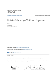 Resistive Pulse study of Vesicles and Liposomes