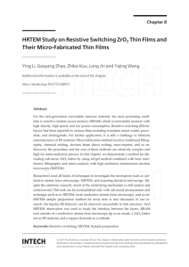 HRTEM Study on Resistive Switching ZrO2 Thin Films and