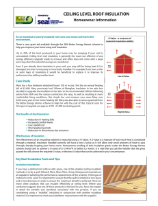 ceiling level roof insulation