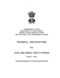 Technical Specifications for Civil and Public Health works