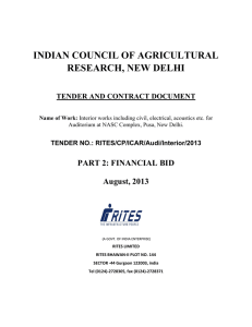 indian council of agricultural research, new delhi tender and