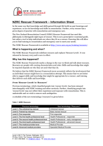 NZRC Rescuer Framework – Information Sheet