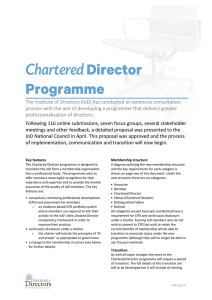 Chartered Director Programme - Institute of Directors in New Zealand